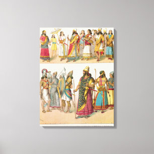 Assyrian Dress, from 'Trachten der Voelker', 1864 Canvas Print