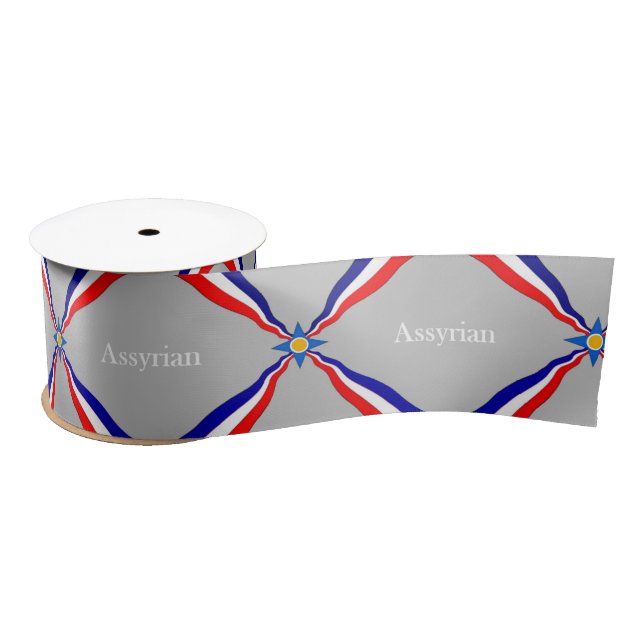 Assyrian Flag Satin Ribbon (Spool)