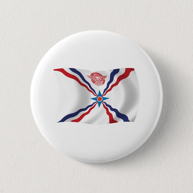 Assyrian Nation Flag Button (Front)