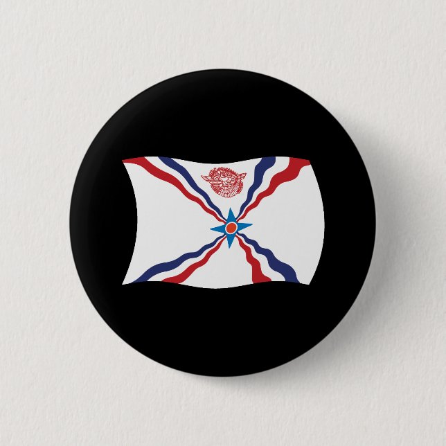 Assyrian Nation Flag Button (Front)