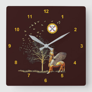 Assyrian Nights Square Wall Clock