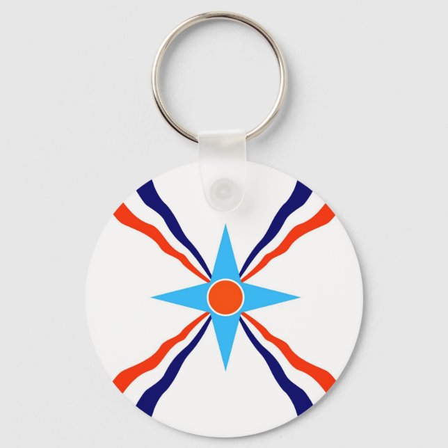 assyrian people ethnic flag keychain (Front)
