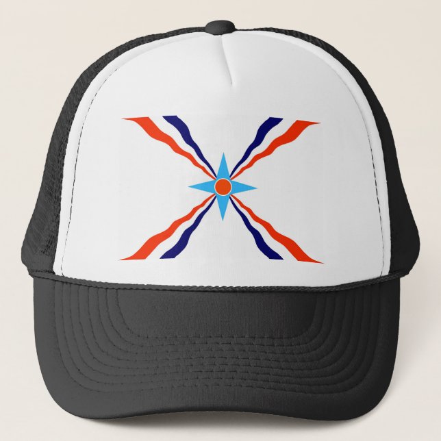 assyrian people ethnic flag trucker hat (Front)