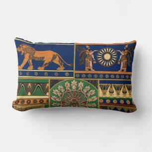 Assyrian Retro Pattern Lumbar Pillow