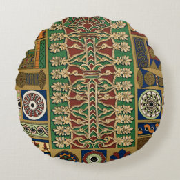 Assyrian Retro Pattern Round Pillow