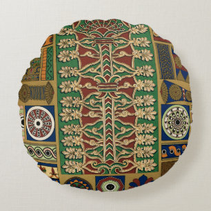 Assyrian Retro Pattern Round Pillow