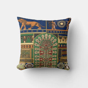 Assyrian Retro Pattern Throw Pillow