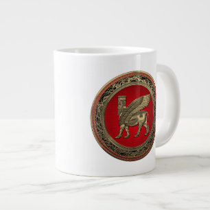 Assyrian Winged Bull - Gold Lamassu Large Coffee Mug