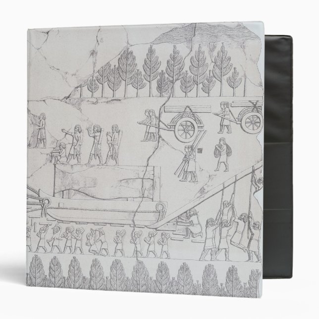 Assyrians moving a Winged Bull on a Sledge, from ' Binder (Front/Inside)