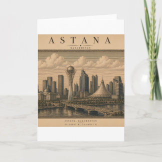 Astana | Vintage Travel City Design Card