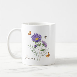 Aster Birth Month Flower Coffee Mug