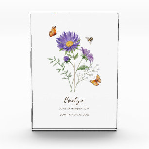 Aster Birth Month Flower Photo Block