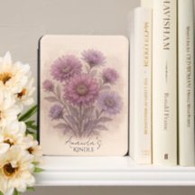 Aster Flower Ereader Cover, Personalized Floral