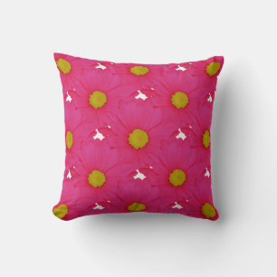 Aster Flowers Pillow Magenta Pink