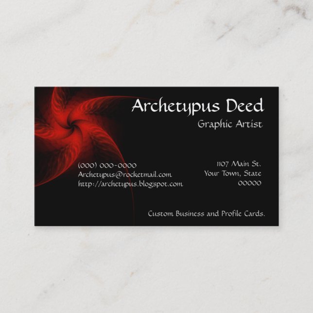 Aster Fractal Business Card (Front)