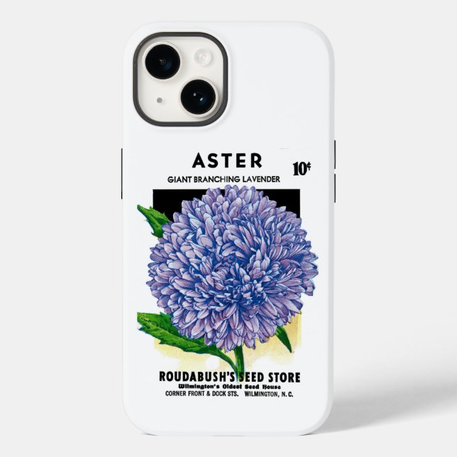 Aster Vintage Seed Packet Case-Mate iPhone Case (Back)