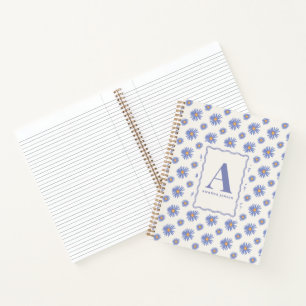 Aster Wildflower Floral Personalized Notebook