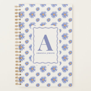 Aster Wildflower Floral Personalized Planner
