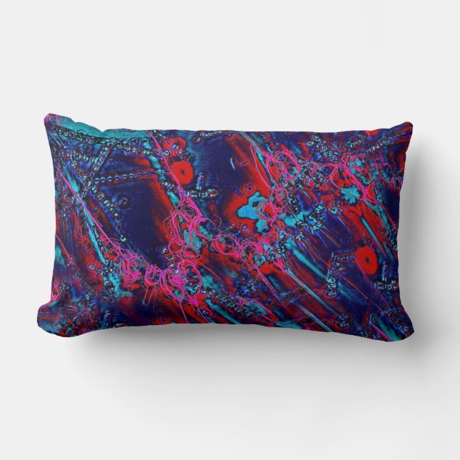 Asterionellopsis in Red Lumbar Pillow (Front)