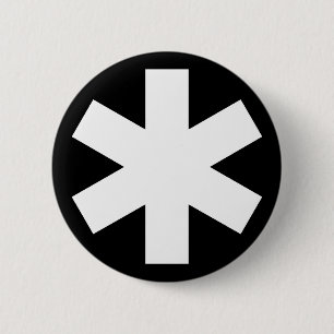 Asterisk - Black 2 Inch Round Button