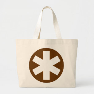 Asterisk - Brown Large Tote Bag