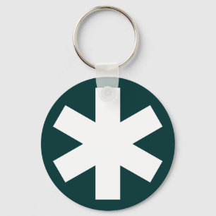 Asterisk - Dark Green Keychain