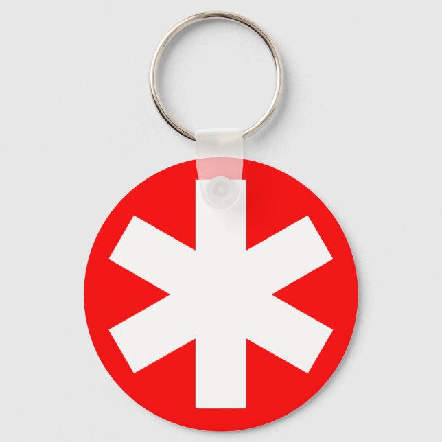 Asterisk - Red Keychain (Front)