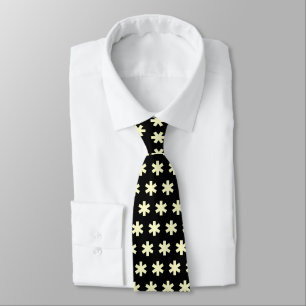 Asterisk Snowflake - Cream on Black Tie