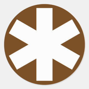 Asterisk - White on Brown Classic Round Sticker