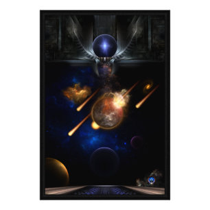 Asteroid Apocalypse Fractal Art Spacescape Photo Print