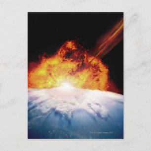 Asteroid Colliding with Earth Postcard