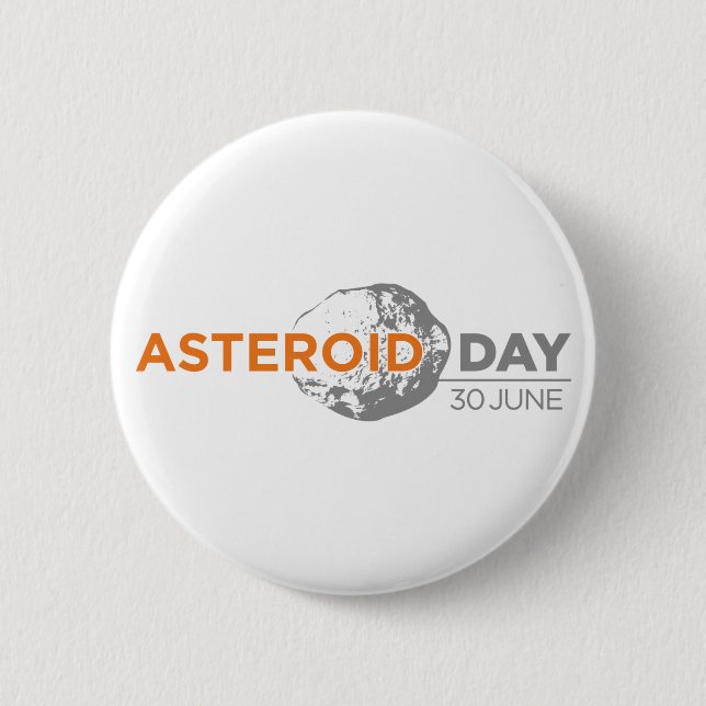 Asteroid Day badge, large 2 Inch Round Button (Front)