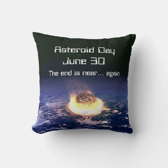 Asteroid Day June 30 Throw Pillow (Front)