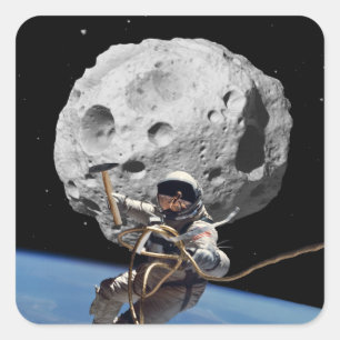 Asteroid Miner Square Sticker