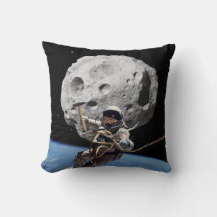 Asteroid Miner Throw Pillow