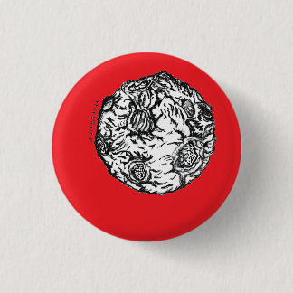 Asteroid on red background 1 inch round button