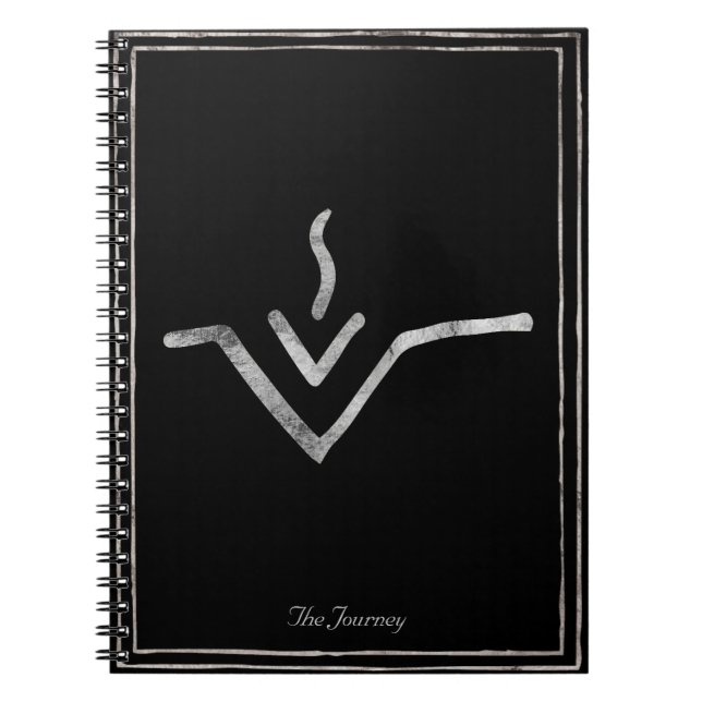 Asteroid Vesta hammered silver stylized symbol  Notebook (Front)