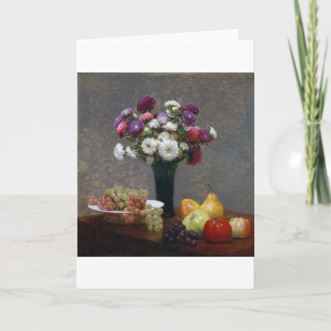 Asters and Fruit, Henri Fantin-Latour Card (Front)