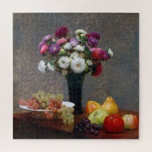 Asters and Fruit, Henri Fantin-Latour Jigsaw Puzzle