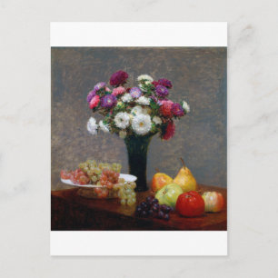 Asters and Fruit, Henri Fantin-Latour Postcard