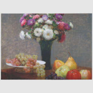 Asters and Fruit, Henri Fantin-Latour Tissue Paper