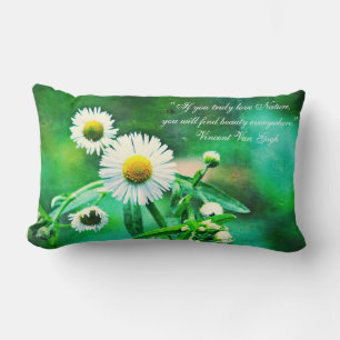 Asters Green Glow Throw Pillow