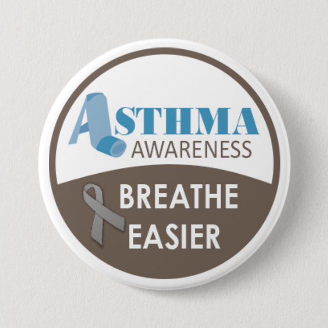 Asthma Awareness 3" Large Badge 3 Inch Round Button (Front)