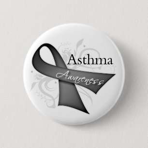 Asthma Awareness Ribbon 2 Inch Round Button