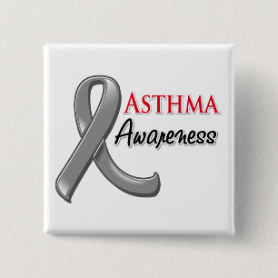 Asthma Awareness Ribbon 2 Inch Square Button