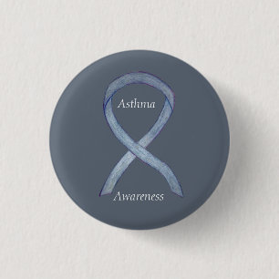 Asthma Awareness Ribbon Customized Button Pins