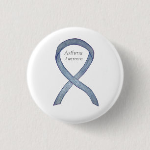 Asthma Awareness Ribbon Customized Button Pins