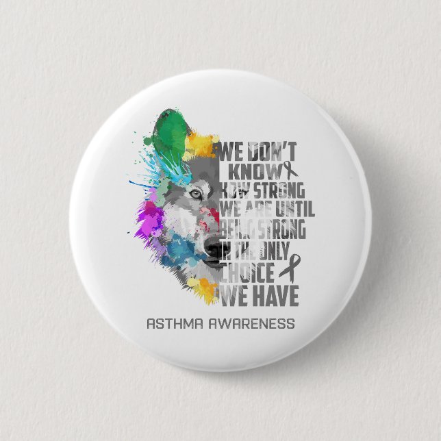 Asthma Awareness Ribbon Support Gifts 2 Inch Round Button (Front)