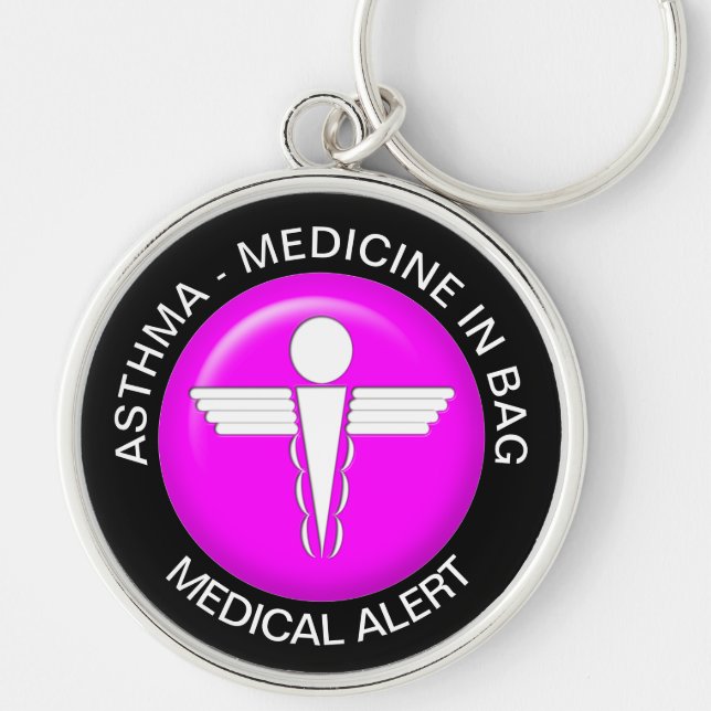ASTHMA - MEDICINE  Medical Alert - Button Keychain (Front)