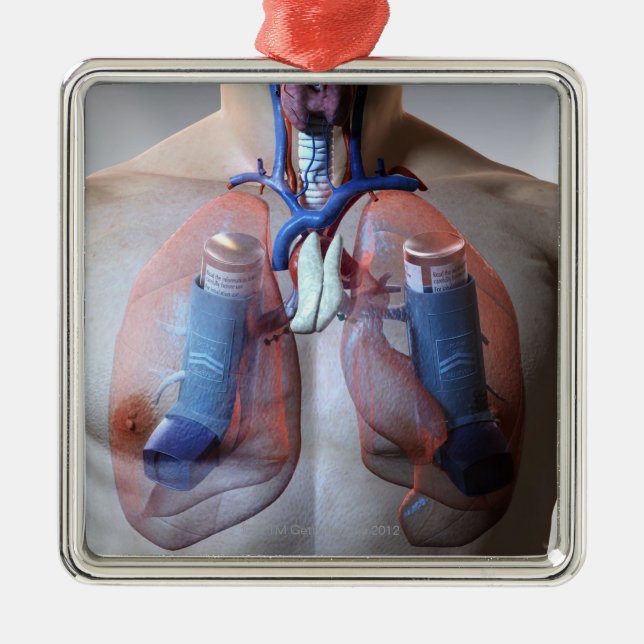 Asthma Metal Ornament (Front)